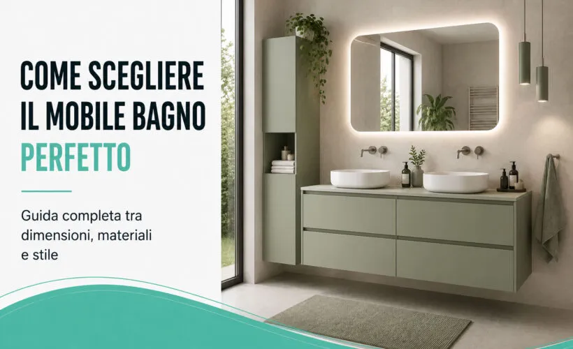 Mobile bagno moderno sospeso con lavabo di design e finiture in legno in un bagno contemporaneo.