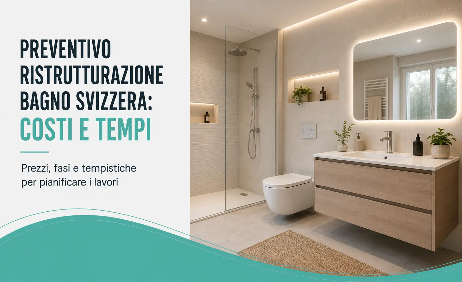 Bagno moderno restrutturato color legno